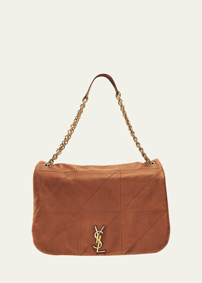 Shop Saint Laurent Jamie 4.3 Maxi Quilted Lambskin Chain Shoulder Bag In Praline
