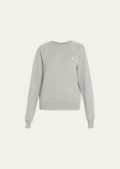 Shop Éterne Shrunken Raglan-sleeve Sweatshirt In Heather Grey