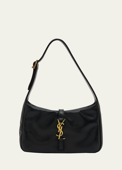 Shop Saint Laurent Le 5 A 7 Ysl Shoulder Bag In Padded Smooth Leather In Noir