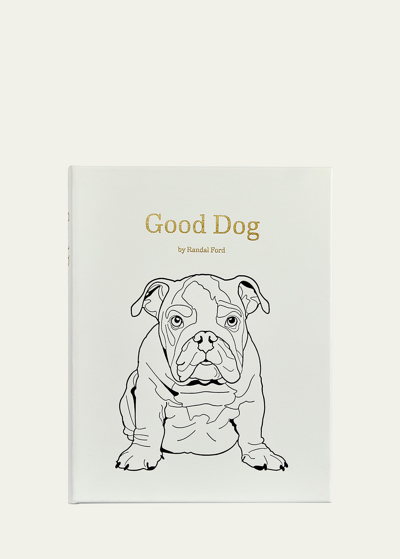 Graphic Image Good Dog Leather Bound Book In Ivory