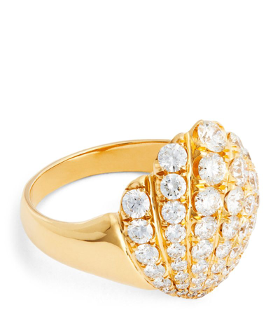 Shop Anita Ko Yellow Gold And Diamond Aurora Shell Ring