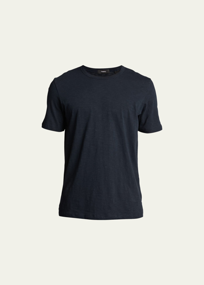 Shop Theory Cosmos Essential Slub Cotton T-shirt In Eclipse