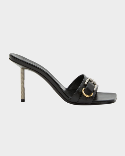 Shop Givenchy Voyou High Strap Mule Sandals In Black