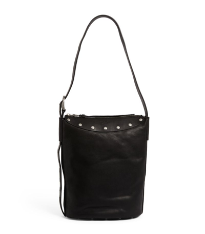 Shop Rag & Bone Leather Studded Belize Bucket Bag In Black