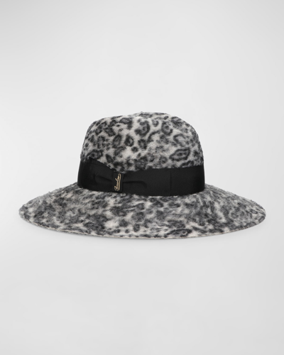 Shop Borsalino Sophie Leopard-print Felt Fedora Hat In Var 1 Cinta 0002