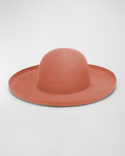 Shop Barbisio Amos Felt Large-brim Hat In Pi1 Pink