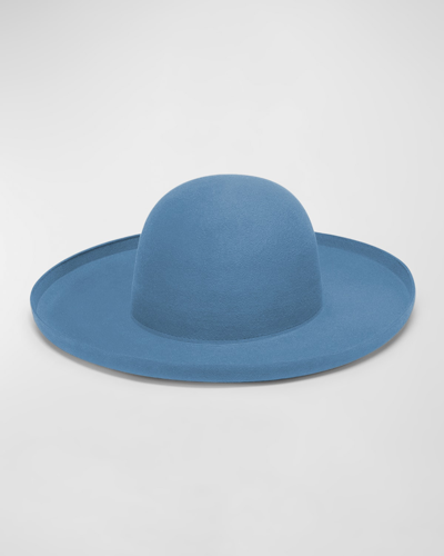 Shop Barbisio Amos Felt Large-brim Hat In Gr3 Green