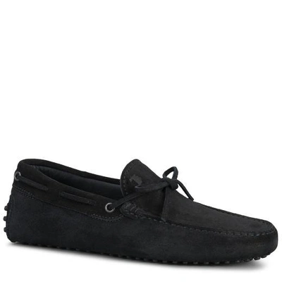 Shop Tod's Gommino Driving Shoes In Suede In Black