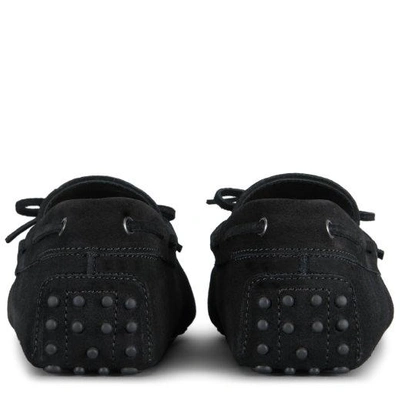 Tod's Black Suede Gommino Driving Shoes In Black