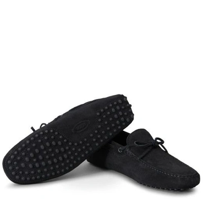 Tod's Black Suede Gommino Driving Shoes In Black