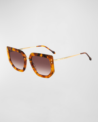 Isabel Marant Gradient Mixed-media Butterfly Sunglasses In Hvna Gold