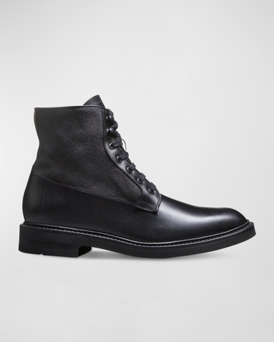 Shop Allen Edmonds Men's Dain Leather And Suede Lace-up Boots In Black