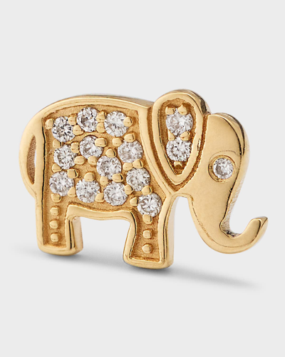 Shop Sydney Evan 14k Yellow Gold Diamond Elephant Stud Earring, Single In Yg