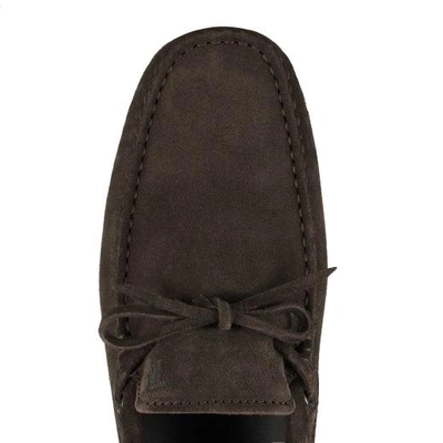 Shop Tod's City Gommino Driving Shoes In Suede In Brown