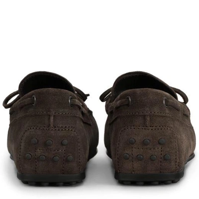 Shop Tod's City Gommino Driving Shoes In Suede In Brown