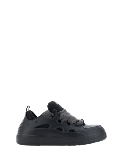 Shop Lanvin Curb Sneakers In Anthracite