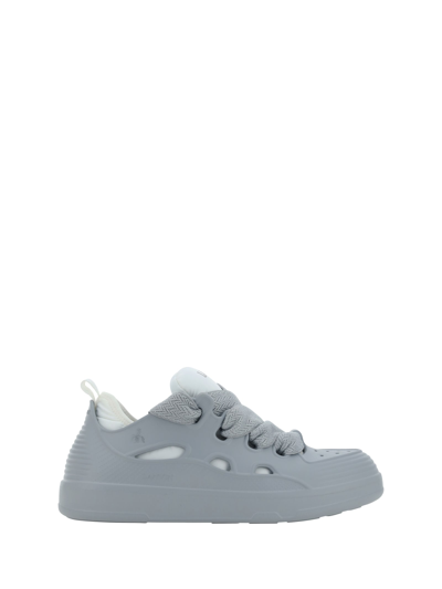 Shop Lanvin Curb Sneakers In Pearl Grey