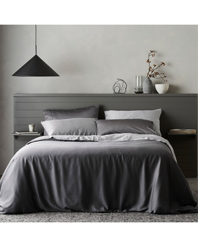 Shop Ettitude Signature Sateen Duvet Cover With $20 Credit In Grey