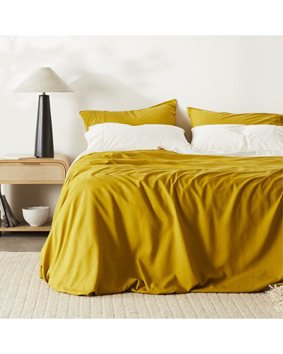 Shop Ettitude Linen+ Duvet Cover With $30 Credit In Yellow