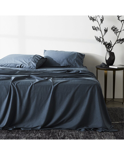Shop Ettitude Linen+ Sheet Set With $30 Credit In Blue
