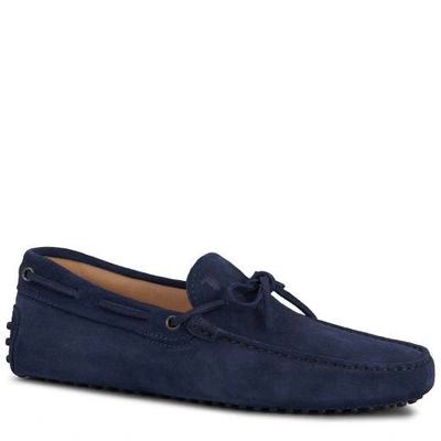 Shop Tod's Gommino Driving Shoes In Suede In Blue