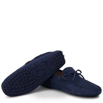 Shop Tod's Gommino Driving Shoes In Suede In Blue