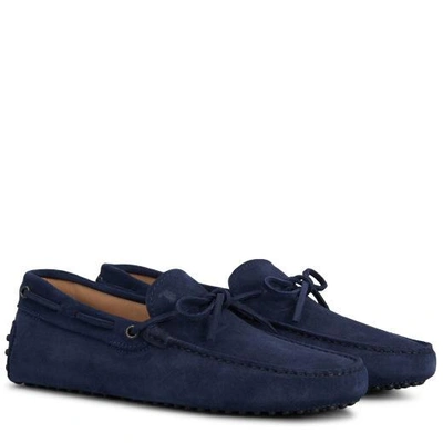 Shop Tod's Gommino Driving Shoes In Suede In Blue