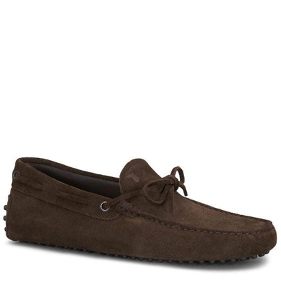 Shop Tod's Gommino Driving Shoes In Suede In Brown