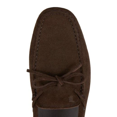 Shop Tod's Gommino Driving Shoes In Suede In Brown