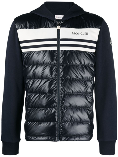 Shop Moncler Padded Zip-up Cardigan In Blue