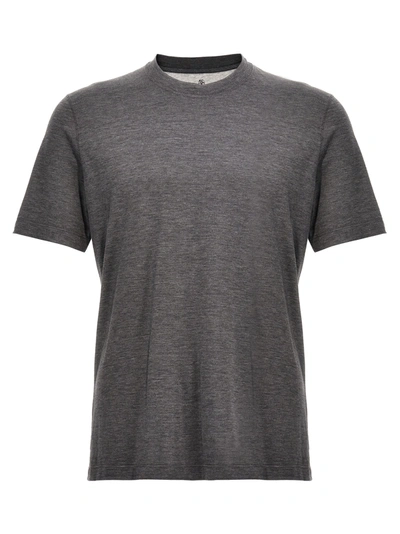 Shop Brunello Cucinelli Crew-neck T-shirt In Gray