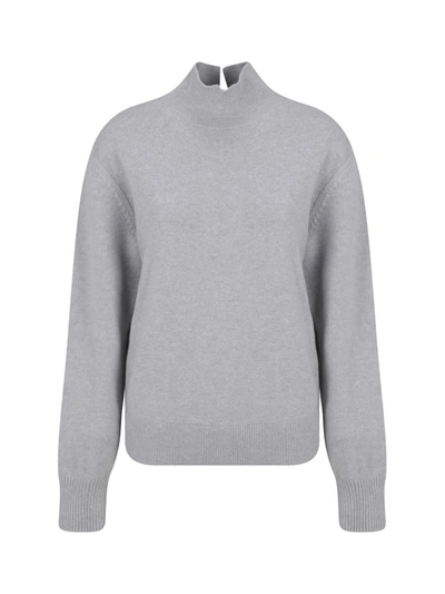Shop Fendi Mirror Turtleneck Sweater In Grey Melange