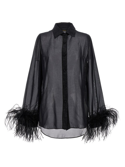 Shop Oseree Oséree Plumage Feather In Black