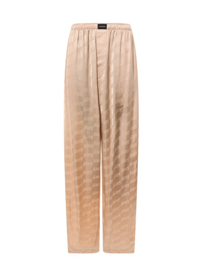 Shop Balenciaga Bb Monogram Pyjama Trousers In Beige