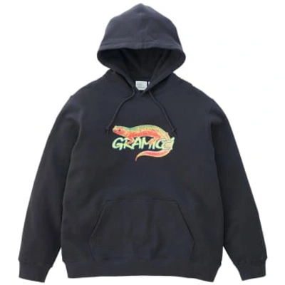 Shop Gramicci Salamander Hooded Sweatshirt Vintage Black