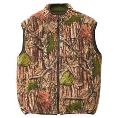 Shop Gramicci Reversible Fleece Vest Leaf Camo