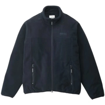 Shop Gramicci Thermal Fleece Jacket Dark Navy In Blue