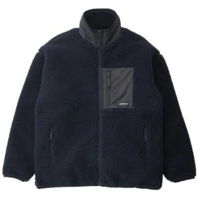 Shop Gramicci Sherpa Jacket Midnight Navy In Blue