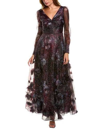 Shop Marchesa Notte Lace Gown In Red