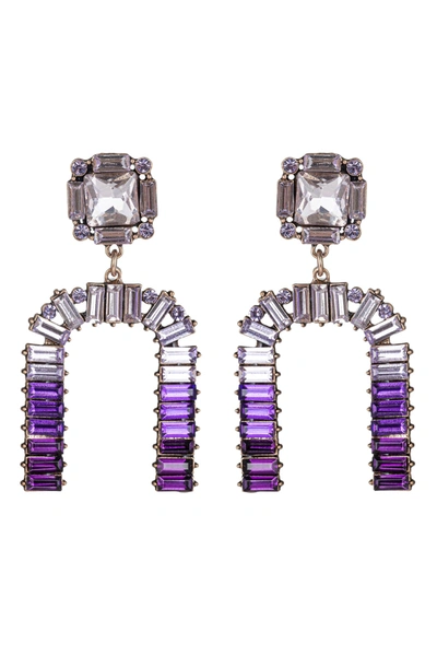 Eye Candy La Grace Purple Dangle Earrings In Purple