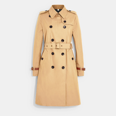 Shop Coach Outlet Icon Trench Coat In Organic Cotton And Recycled Polyester In Beige