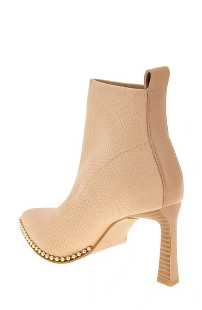 Shop Bcbgeneration Beya Pointed Toe Bootie In Tan Fly Knit