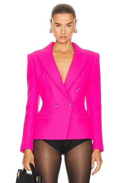 Shop Alexandre Vauthier Double Breasted Jacket In Neon Pink