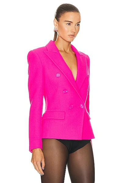 Shop Alexandre Vauthier Double Breasted Jacket In Neon Pink