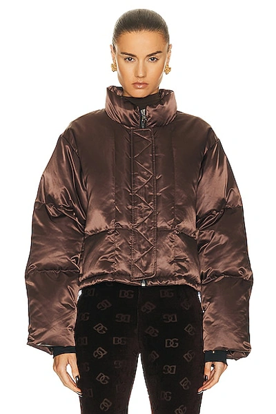 Shop Shoreditch Ski Club Roux Puffer Jacket In Bitter Chocolate Brown