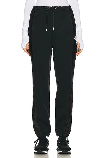 Shop Moncler Cotton Fleece Pant In Black