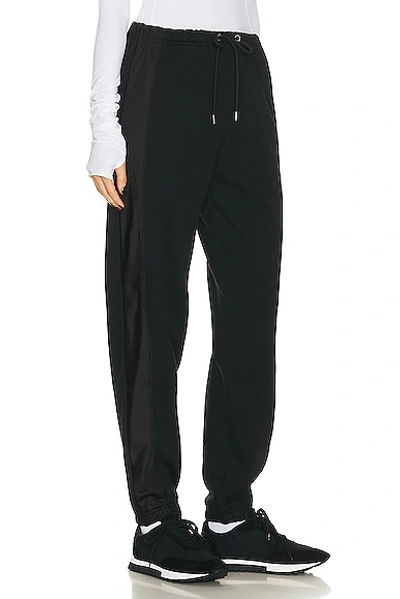 Moncler Shell-trimmed Cotton-jersey Track Pants In Black