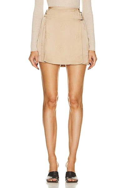 Shop Burberry Pleated Mini Skirt In Soft Fawn Ip Pattern