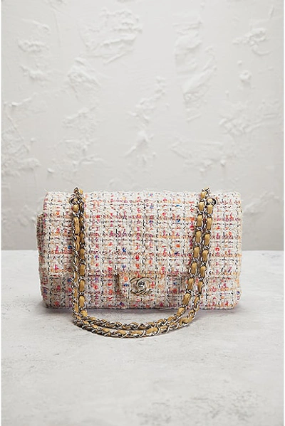 Pre-owned Chanel Quilted Tweed Flap Chain Shoulder Bag In Multi