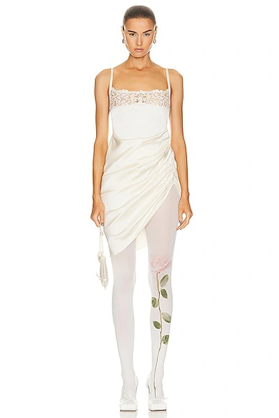 Shop Jacquemus La Saudade Brodee Dress In Off White